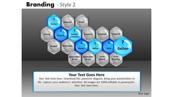 PowerPoint Slides 7th Stage Hexagon Process Diagram Ppt Templates