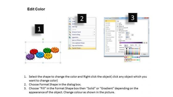 PowerPoint Slides Gears Process Business Ppt Slides