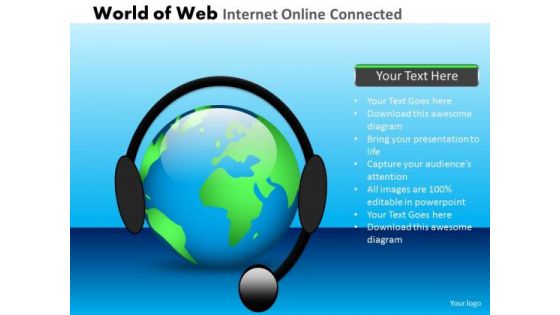 PowerPoint Slides Global Internet Connected Ppt Templates