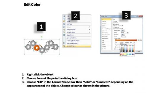 PowerPoint Slides Graphic Gears Process Ppt Template