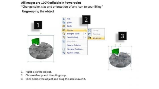 PowerPoint Slides Growth Pie Chart Puzzle Process Ppt Process