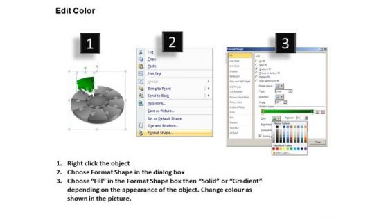 PowerPoint Slides Growth Pie Chart Puzzle Process Ppt Process