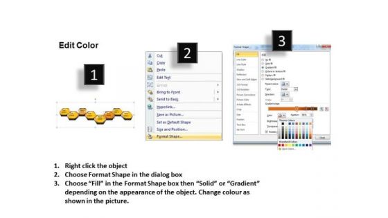PowerPoint Slides Hexagon Process Hexagonal Combs