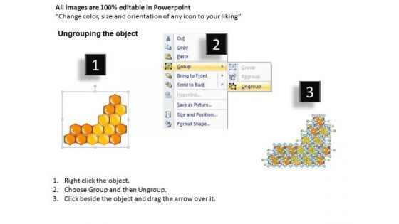 PowerPoint Slides Hexagonal Combs Editable Templates Download