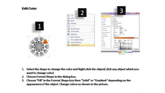 PowerPoint Slides Leadership Pie Chart With Arrows Ppt Slide Designs
