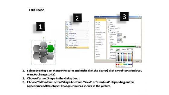 PowerPoint Slides Marketing Hexagon Jigsaw Ppt Slides