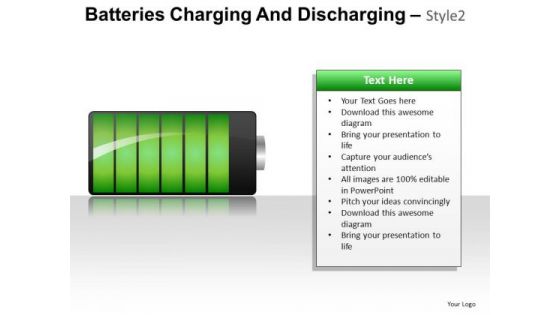 PowerPoint Slides On Batteries Showing Energy Status Ppt Diagrams