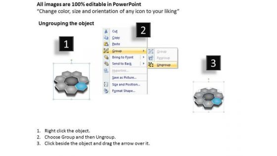 PowerPoint Slides Process Hexagon Shapes Ppt Theme