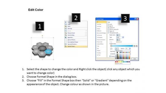 PowerPoint Slides Process Hexagon Shapes Ppt Theme