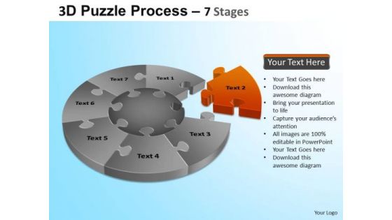 PowerPoint Slides Process Jigsaw Pie Chart Ppt Slides