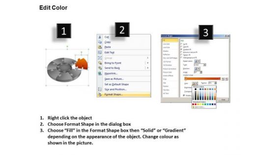 PowerPoint Slides Process Jigsaw Pie Chart Ppt Slides