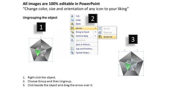 PowerPoint Slides Sales Pentagon Pie Chart Ppt Theme