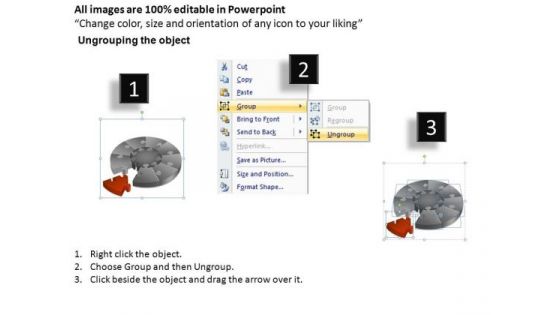 PowerPoint Slides Sales Pie Chart Puzzle Process Ppt Layout