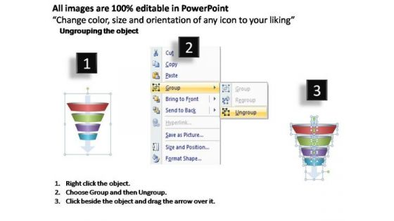 PowerPoint Slides Strategy Four Levels Of Filter Ppt Slides