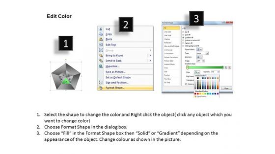 PowerPoint Slides Teamwork Pentagon Pie Chart Ppt Design