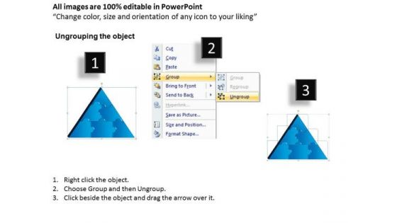 PowerPoint Slides Triangle Puzzle Process Ppt Slides