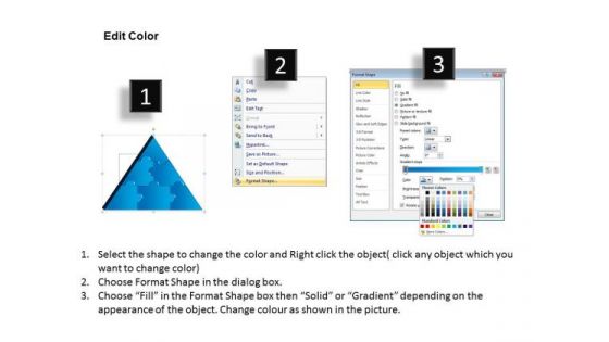 PowerPoint Slides Triangle Puzzle Process Ppt Slides