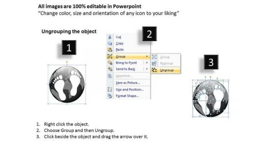 PowerPoint Slidesbusiness Teamwork Footprints Ppt Theme