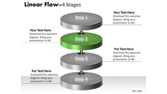 PowerPoint Template 3d Illustration Of 4 Phase Diagram Ppt Partnership Process Image