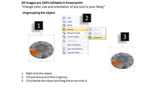 PowerPoint Template Business Pie Chart Puzzle Process Ppt Slides