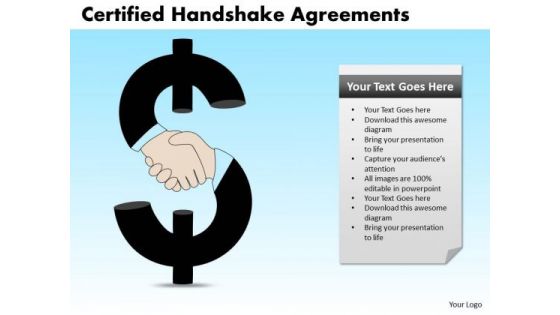 PowerPoint Template Certified Handshake Agreements Business Ppt Backgrounds