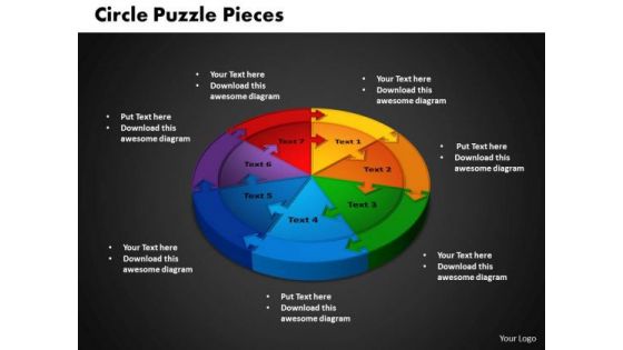 PowerPoint Template Circle Puzzle Leadership Ppt Backgrounds