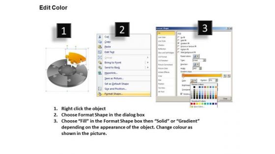 PowerPoint Template Company Jigsaw Pie Chart Ppt Slides