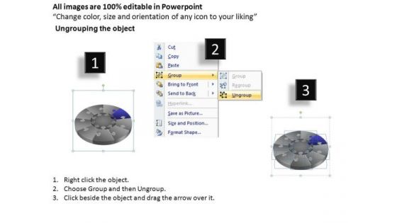 PowerPoint Template Company Success Puzzle Segment Pie Chart Ppt Design