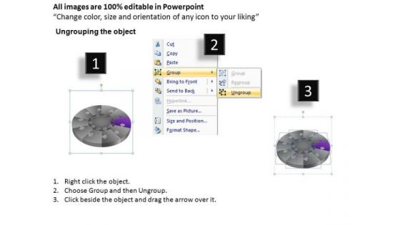 PowerPoint Template Company Success Puzzle Segment Pie Chart Ppt Slide