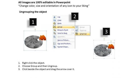 PowerPoint Template Corporate Growth Puzzle Segment Pie Chart Ppt Theme