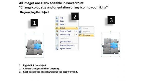 PowerPoint Template Diagram 3d Puzzle Process Ppt Slides