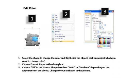 PowerPoint Template Diagram 3d Puzzle Process Ppt Slides
