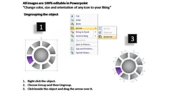 PowerPoint Template Diagram Donut With Core Ppt Theme