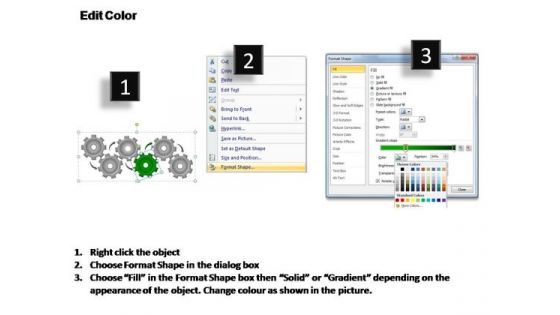 PowerPoint Template Diagram Gears Process Ppt Design