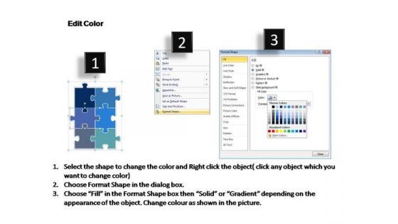 PowerPoint Template Diagram Rectangular Jigsaw Puzzle Ppt Design Slides