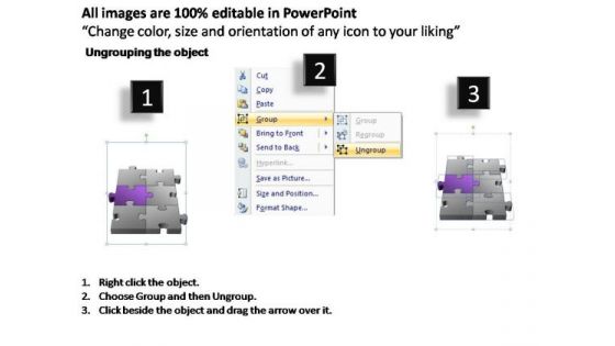 PowerPoint Template Editable 3d Puzzle Process Ppt Slides