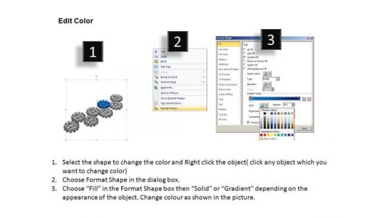 PowerPoint Template Editable Gears Process Ppt Templates