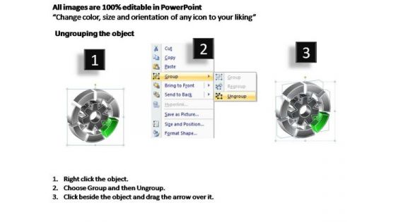 PowerPoint Template Editable Interconnected Circular Chart Ppt Slide