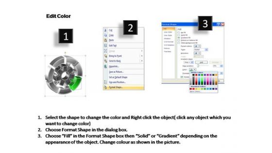 PowerPoint Template Editable Interconnected Circular Chart Ppt Slide
