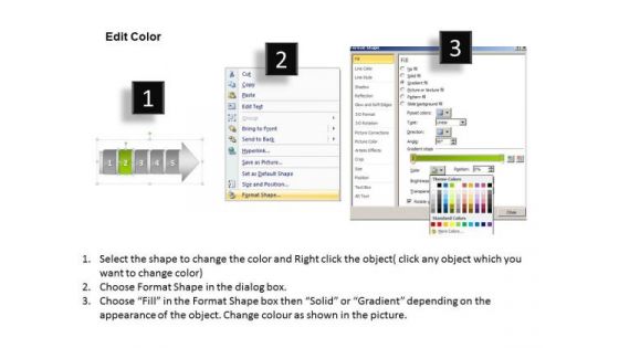 PowerPoint Template Horizontal Flow Course Charts Theme Of 5 Stage Diagram Image