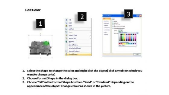 PowerPoint Template Leadership 3d Puzzle Process Ppt Slide