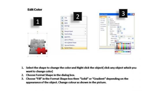 PowerPoint Template Leadership 3d Puzzle Process Ppt Slides
