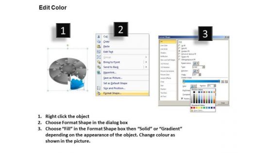 PowerPoint Template Leadership Pie Chart Puzzle Process Ppt Design Slides