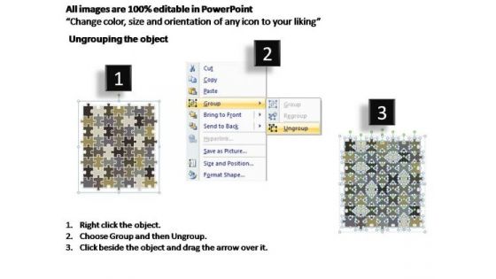 PowerPoint Template Leadership Rectangular Jigsaw Puzzle Ppt Designs