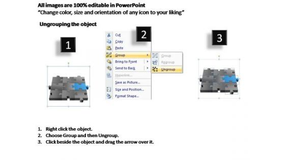 PowerPoint Template Marketing 3d Puzzle Process Ppt Slide