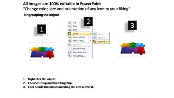 PowerPoint Template Marketing 3d Puzzle Process Ppt Slides