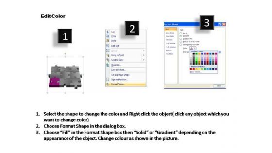PowerPoint Template Teamwork 3d Puzzle Process Ppt Slide