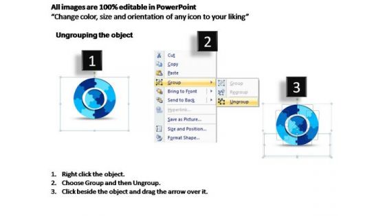 PowerPoint Template Teamwork Business 3d Cycle Puzzle Process Ppt Presentation
