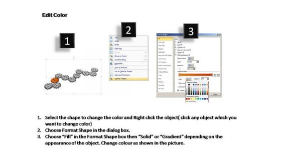 PowerPoint Template Teamwork Gears Process Ppt Slide