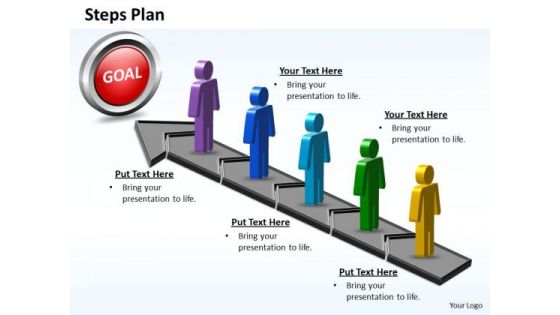 PowerPoint Template Teamwork Steps Plan 5 Stages Style 5 Ppt Theme